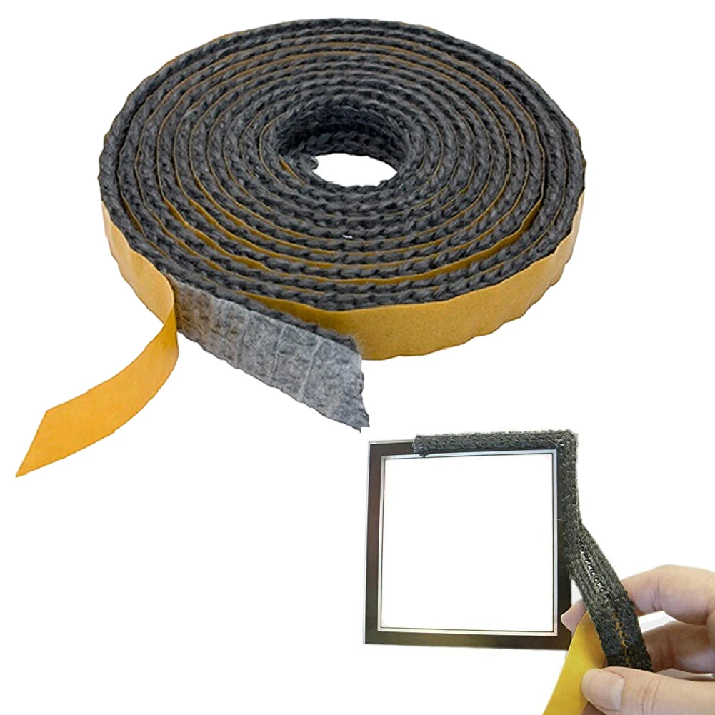 

2.5M Black Flat Stoves Rope Self Adhesive Glass Chimney Door Stove Fireplace Sealing Tape Replacement Gasket Cord 18 X 3mm