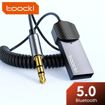Toocki Wireless Bluetooth 5.0 Receiver Adapter 3.5mm Jack Audio Music Dongle USB Car Bluetooth Transmitter for Aux Car Speaker