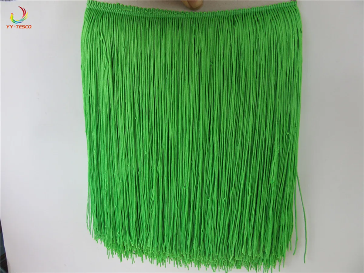 

10 Yards 30CM Lace Fringe green Trim Polyester Tassel Fringe Trimming For Diy Latin Dress Stage Clothes Accessories Lace Ribbon