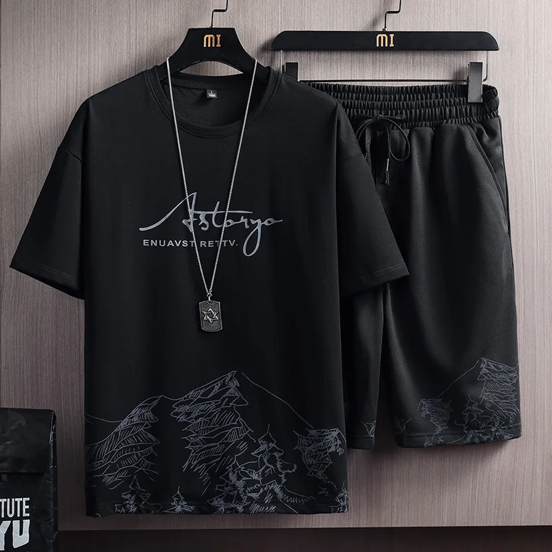 Men's Casual Sportswear Suit Summer New Fashion Printed T-Shirt + Drawstring Shorts Two Piece Street Plus Size Hip Hop Clothing
Men's Casual Sportswear Suit Summer New Fashion Printed T-Shirt + Drawstring Shorts Two Piece Street Plus Size Hip Hop Clothing