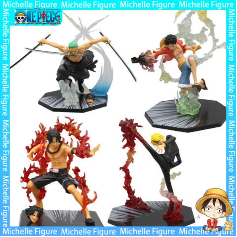 4PCS One Piece Anime Figure Monkey D Luffy Zoro Sanji Ace Combat Pattern Set PVC Action Figure Collection Model Toys doll 
4PCS One Piece Anime Figure Monkey D Luffy Zoro Sanji Ace Combat Pattern Set PVC Action Figure Collection Model Toys doll