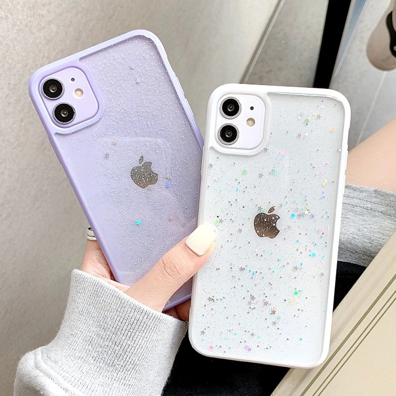 

Twinkle Candy Transparent Phone Case For iPhone 11 12 13 14 mini Pro Max XS X XR 7 8 SE 2020 Shockproof Cases Cover