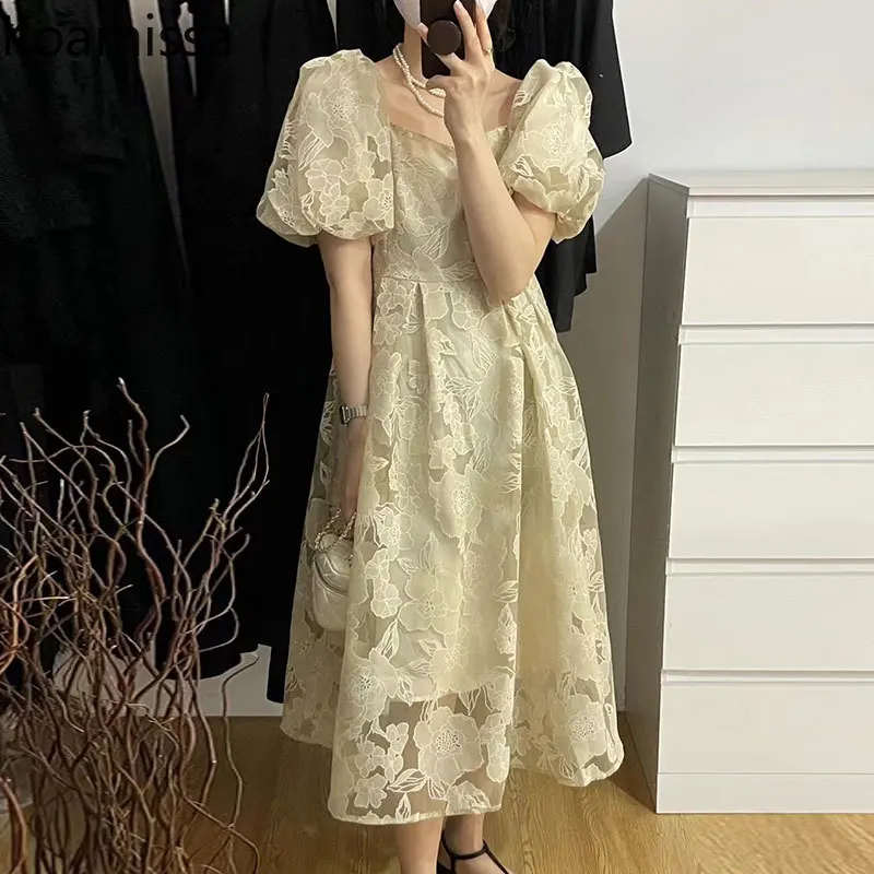 Koamissa Women Korean Chic Summer Long Dress Elegant Square Collar Hollow Lace Hook Flower Dresses Lantern Sleeve Vestidos Sweet
Koamissa Women Korean Chic Summer Long Dress Elegant Square Collar Hollow Lace Hook Flower Dresses Lantern Sleeve Vestidos Sweet