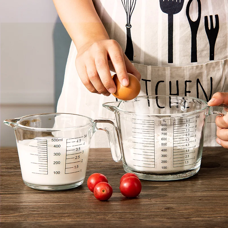 500ml/1000ml High Borosilicate Glass Measuring Cup Jug Clear Milk Cup For Baking Cooking Kitchen Accesssories Large Capacity
500ml/1000ml High Borosilicate Glass Measuring Cup Jug Clear Milk Cup For Baking Cooking Kitchen Accesssories Large Capacity