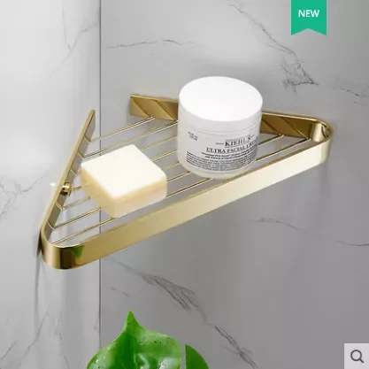 Bathroom Shelves Brushed Gold Metal Shower Corner Shelf Wall Mount Shampoo Storage Shelf Rack Bathroom Basket Holder DG20-0754
Bathroom Shelves Brushed Gold Metal Shower Corner Shelf Wall Mount Shampoo Storage Shelf Rack Bathroom Basket Holder DG20-0754