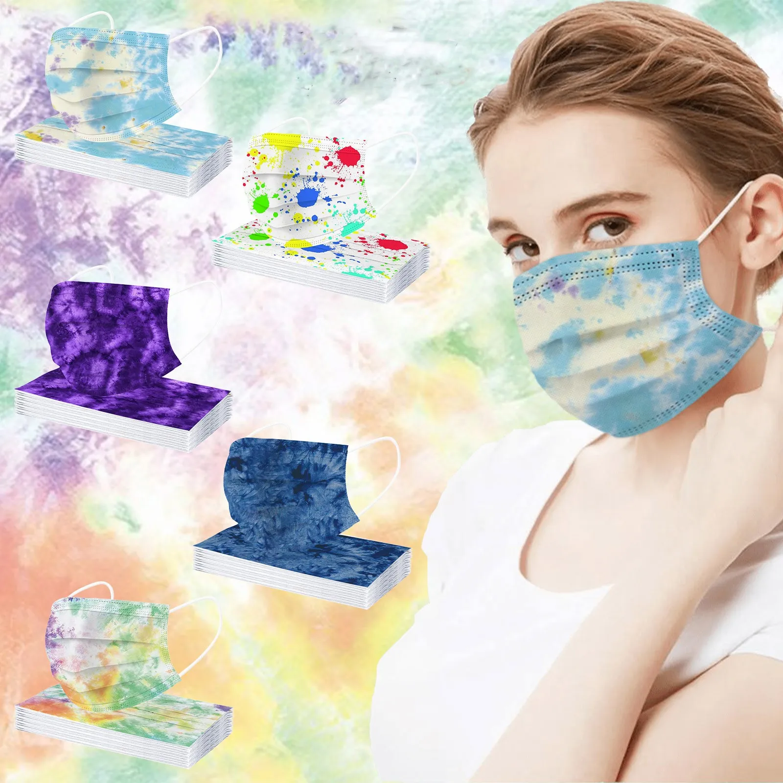 Одноразовая плоская Нетканая ультратонкая маска для лица унисекс с принтом Tie Dye
Одноразовая плоская Нетканая ультратонкая маска для лица унисекс с принтом Tie Dye