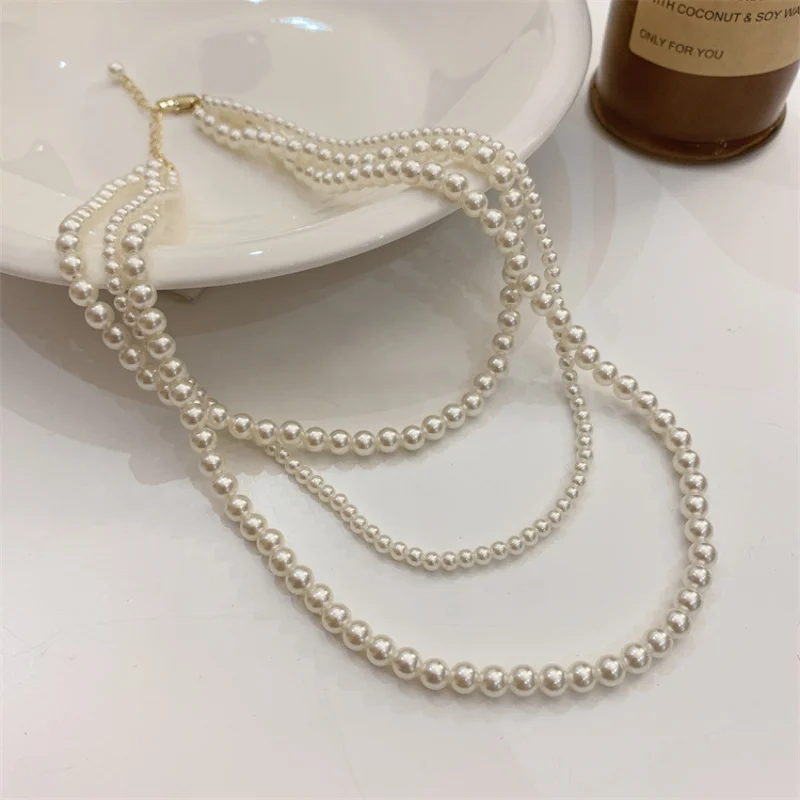INS Vintage Fashion Multilayer Pearl Necklace Chokers Korean Style Simple Pearl Collarbone Chain Luxury Jewelry For Women New
INS Vintage Fashion Multilayer Pearl Necklace Chokers Korean Style Simple Pearl Collarbone Chain Luxury Jewelry For Women New