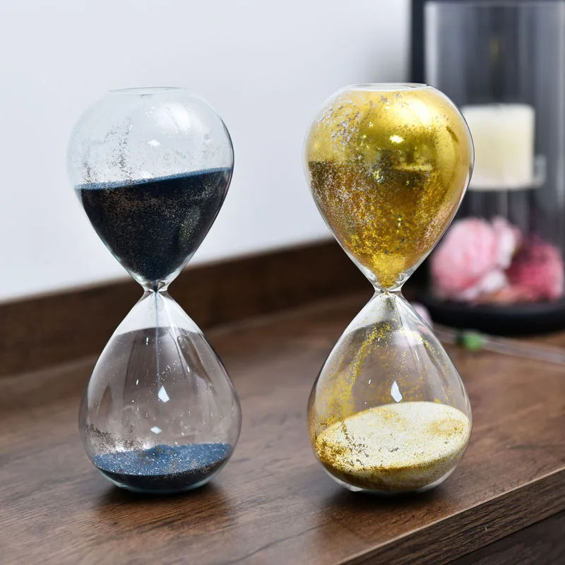 

Creative Gold and Silver Glass Hourglass Timer, Home Furnishings, Desk Decorations, Gifts, 10 Minutes, 30 Minutes