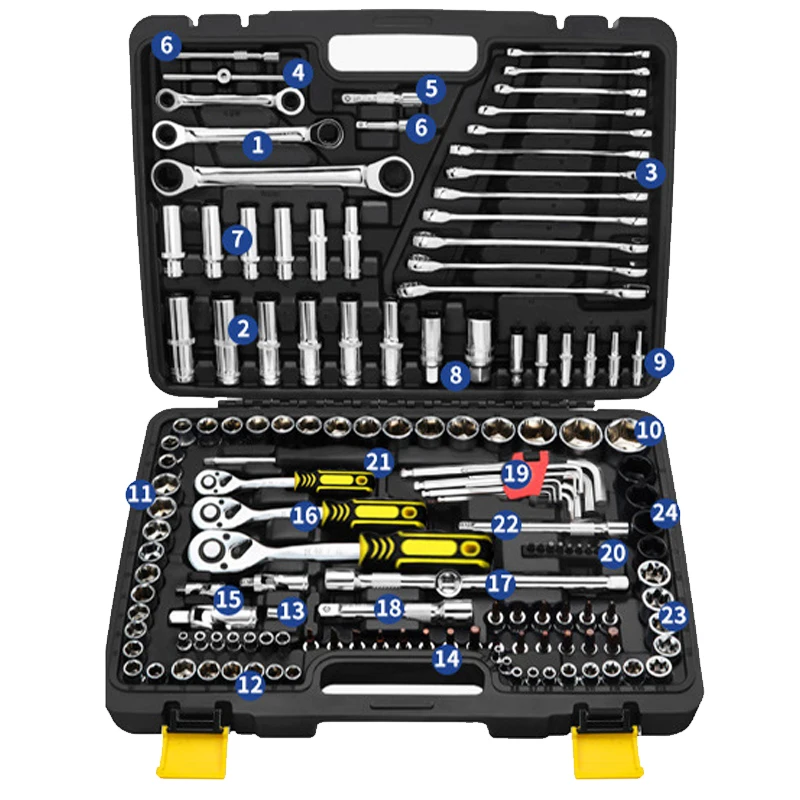 210 Piece Toolbox Storage Case Wrench Socket Hammer Pliers Screwdriver General Home Auto Repair Tool Sets Household Tool Kits
210 Piece Toolbox Storage Case Wrench Socket Hammer Pliers Screwdriver General Home Auto Repair Tool Sets Household Tool Kits