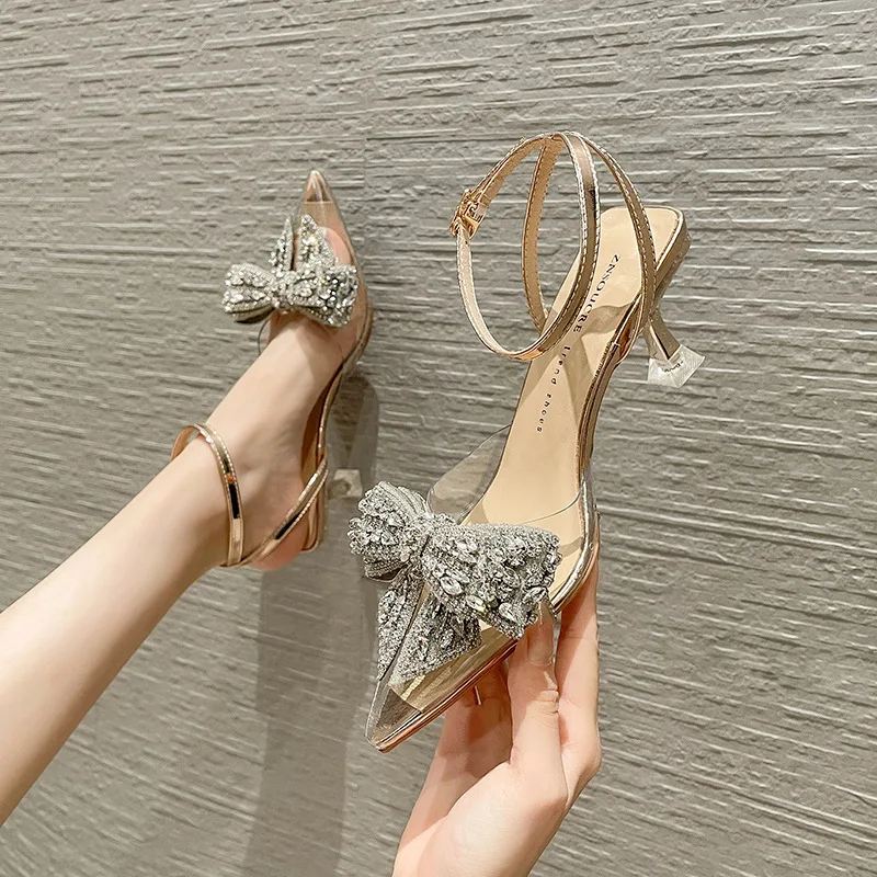 Pointed Toe Sandals Transparent Women Shoes Butterfly-knot Lady Pumps Shollow High Heels Buckle Strap Sandalias Zapatos Mujer
Pointed Toe Sandals Transparent Women Shoes Butterfly-knot Lady Pumps Shollow High Heels Buckle Strap Sandalias Zapatos Mujer