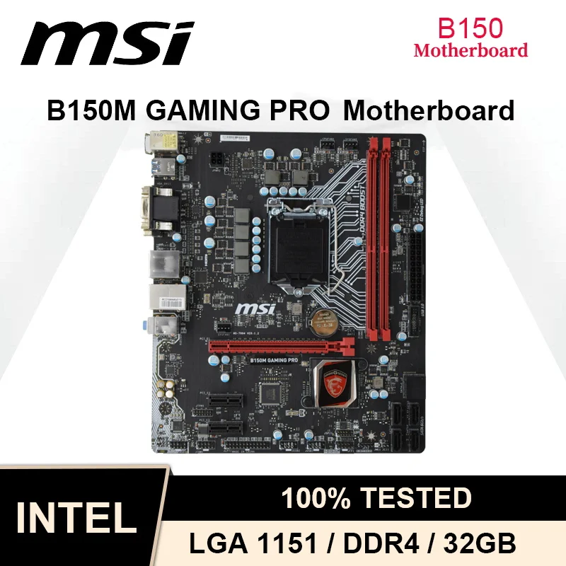 LGA1151 B150M GAMING PRO M-ATX USB3.1 PCI-E3.0 SATA3.0 for MSI B150M GAMING PRO Original Desktop for Intel B150 Motherboard DDR4
LGA1151 B150M GAMING PRO M-ATX USB3.1 PCI-E3.0 SATA3.0 for MSI B150M GAMING PRO Original Desktop for Intel B150 Motherboard DDR4