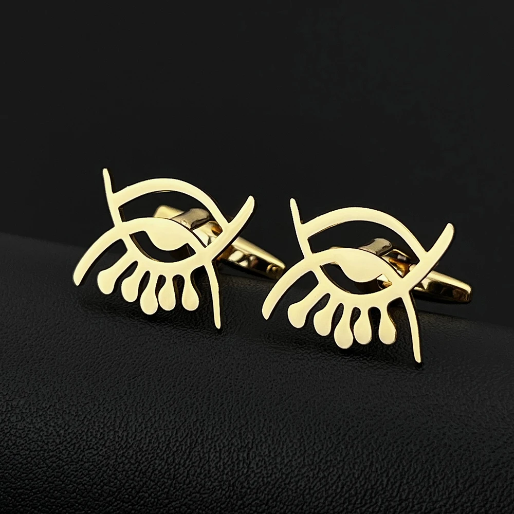 

Ancient Adinkra Tattoo Eye Cufflinks for Men Women Shirt Buckles Symbol Amulet Office Party Ethnic Wedding Gift Stainless Steel