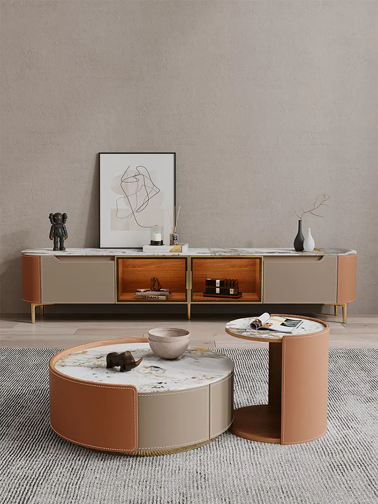 Luxury slate TV cabinet simple modern living room small apartment floor cabinet Italian saddle leather tea table TV cabinet comb
Luxury slate TV cabinet simple modern living room small apartment floor cabinet Italian saddle leather tea table TV cabinet comb
