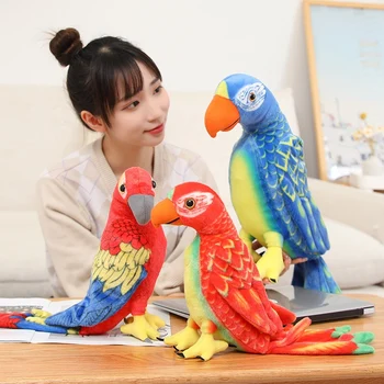 시뮬레이션 앵무새 플러시 장난감 어린이용, 26-70cm, 동물 봉제 새, 연약한 장난감, 초등학생, 크리스마스 선물