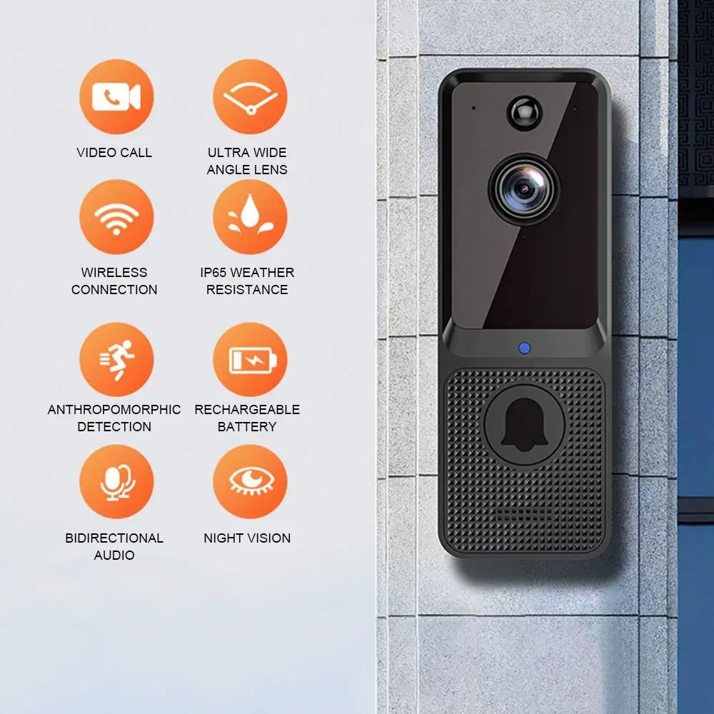 Wireless Home Night Vision HD 1080P WiFi Video Doorbell Security Intercom Phone Camera Door Bell Door Bell Ring
Wireless Home Night Vision HD 1080P WiFi Video Doorbell Security Intercom Phone Camera Door Bell Door Bell Ring