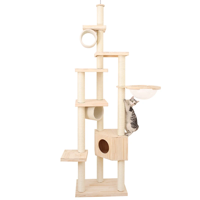 Luxury large solid wood cat tree tower ceiling landing modern cat villa multi-layer platform with space capsule
Luxury large solid wood cat tree tower ceiling landing modern cat villa multi-layer platform with space capsule
