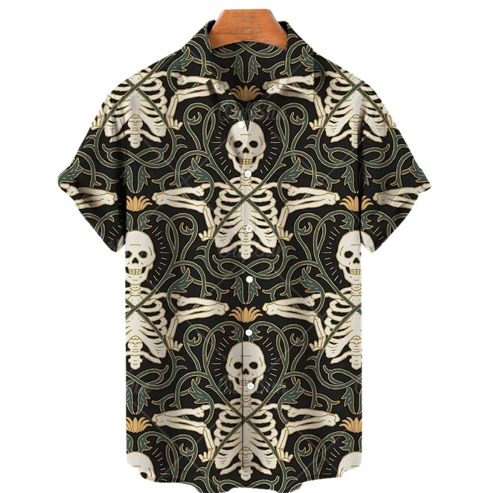 Hawaiian Shirt Men Lapel Shirt 3D Skull Print Single Button Shirt Men Fashion Casual Shirt Top 5XL
Hawaiian Shirt Men Lapel Shirt 3D Skull Print Single Button Shirt Men Fashion Casual Shirt Top 5XL