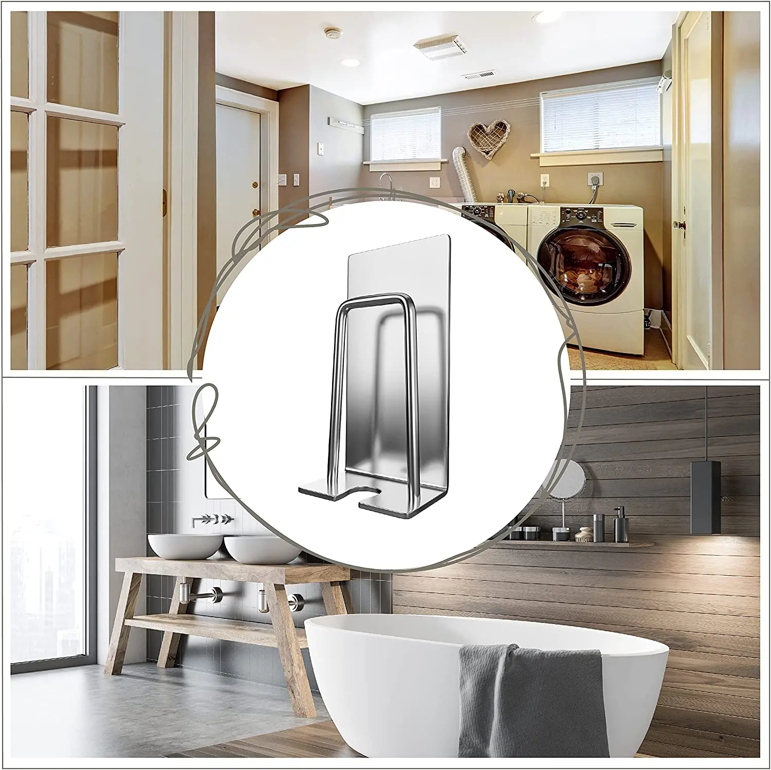 Настенный держатель для зубных щеток с самоклеящимся держателем для зубных щёток из нержавеющей стали, Серебряный держатель для зубных щет... 
Настенный держатель для зубных щеток с самоклеящимся держателем для зубных щёток из нержавеющей стали, Серебряный держатель для зубных щет...