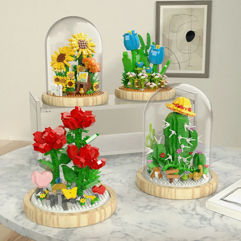 Immortal Flower Micro Building Blocks Cactus Carnation Rose Sunflower Bouquet Lily Tulips Mini Brick Figure Toy With Display
Immortal Flower Micro Building Blocks Cactus Carnation Rose Sunflower Bouquet Lily Tulips Mini Brick Figure Toy With Display