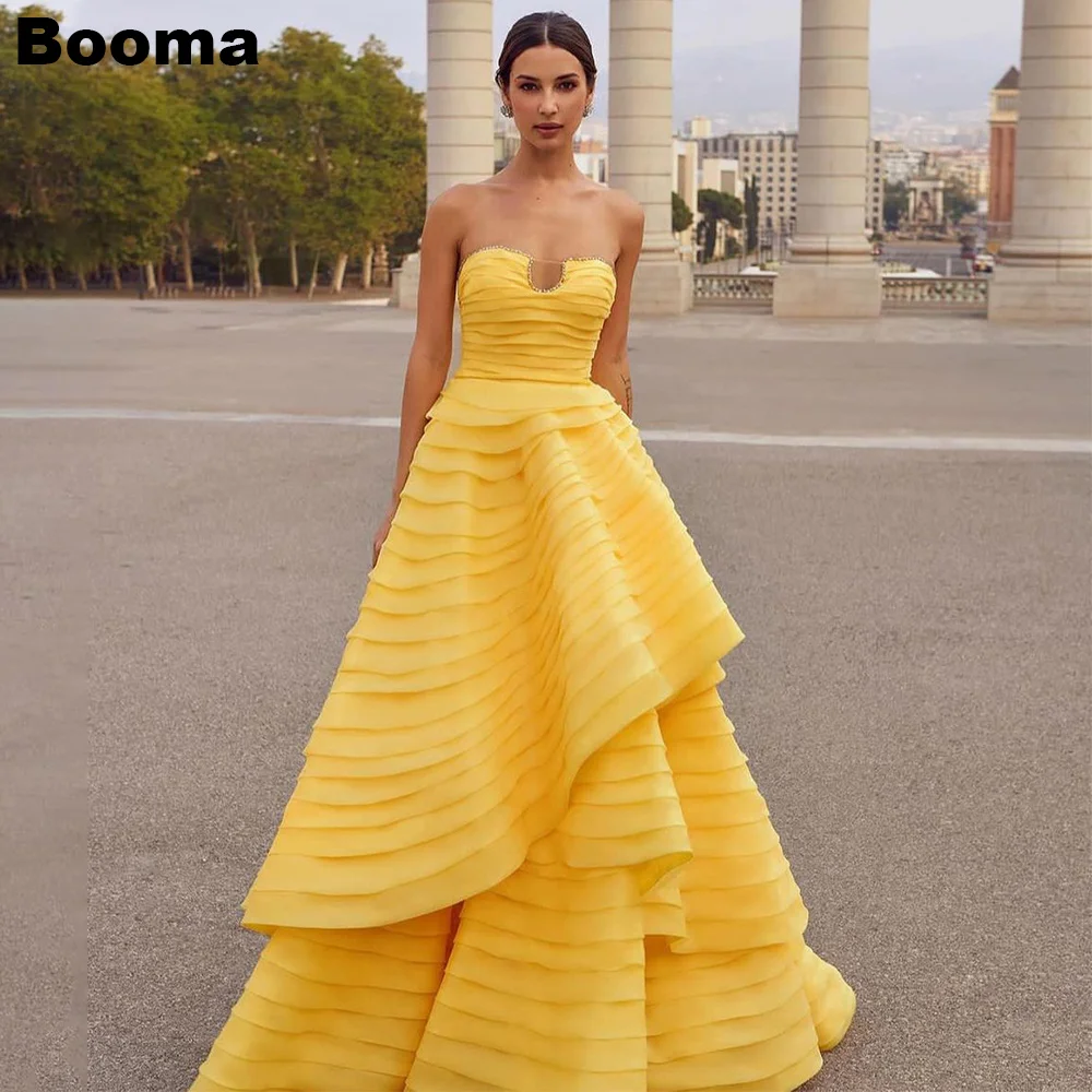 Booma Yellow Prom Dresses Strapless Beading Tiered Ruffles Evening Dresses for Women Wedding Party Gowns Celebrity Events Dress
Booma Yellow Prom Dresses Strapless Beading Tiered Ruffles Evening Dresses for Women Wedding Party Gowns Celebrity Events Dress