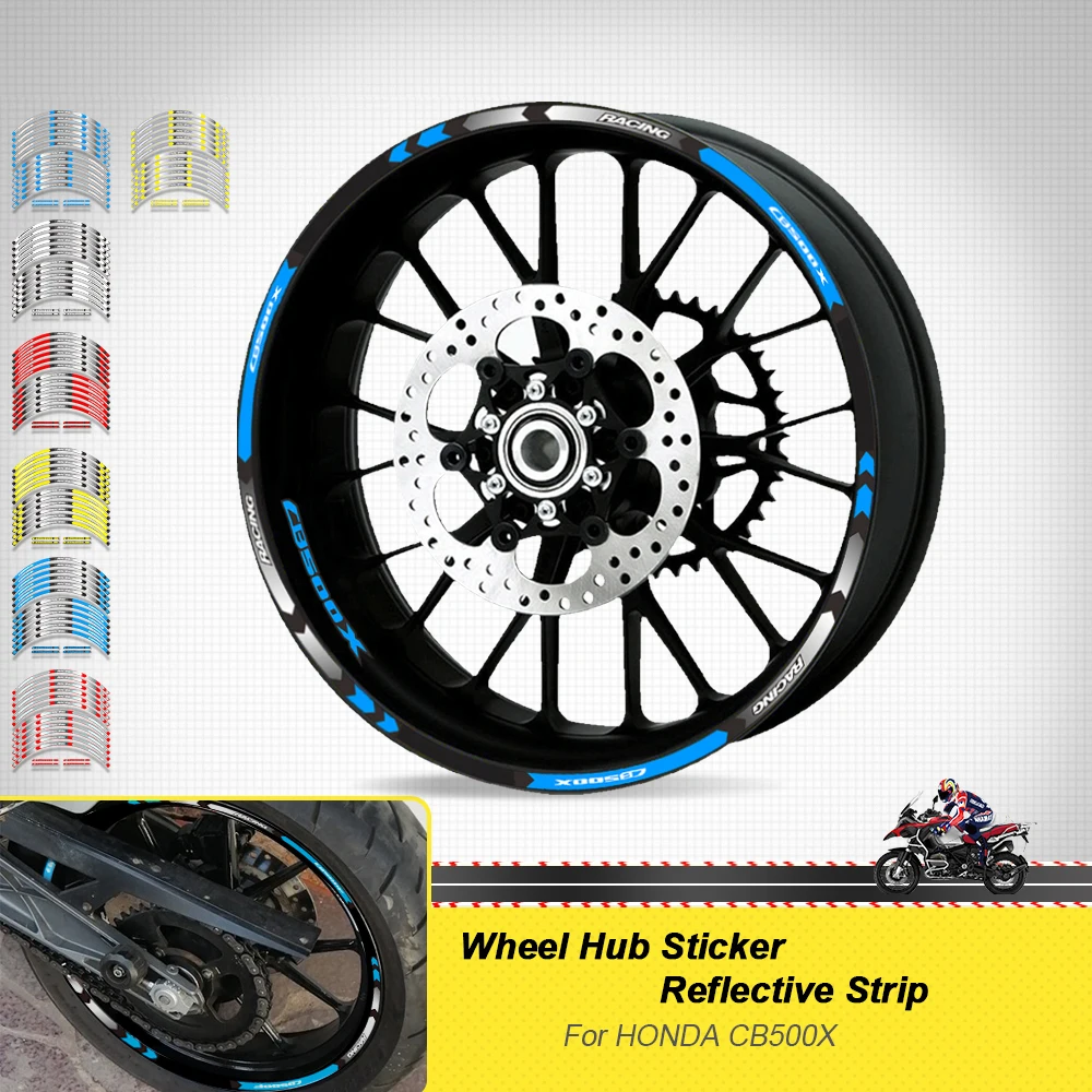 

Motorcycle accessories Wheels Sticker Reflective Stripe Tape Rim Tire Decorative Decals Set For Honda CB500X CB 500 X cb500 x