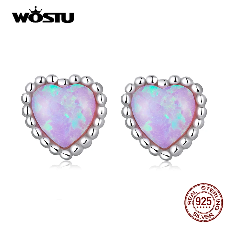 WOSTU 925 Sterling Silver Purple Opal Heart Love Round Beads Stud Earrings For Women Fashion Party Jewelry Gift CQE1383
WOSTU 925 Sterling Silver Purple Opal Heart Love Round Beads Stud Earrings For Women Fashion Party Jewelry Gift CQE1383