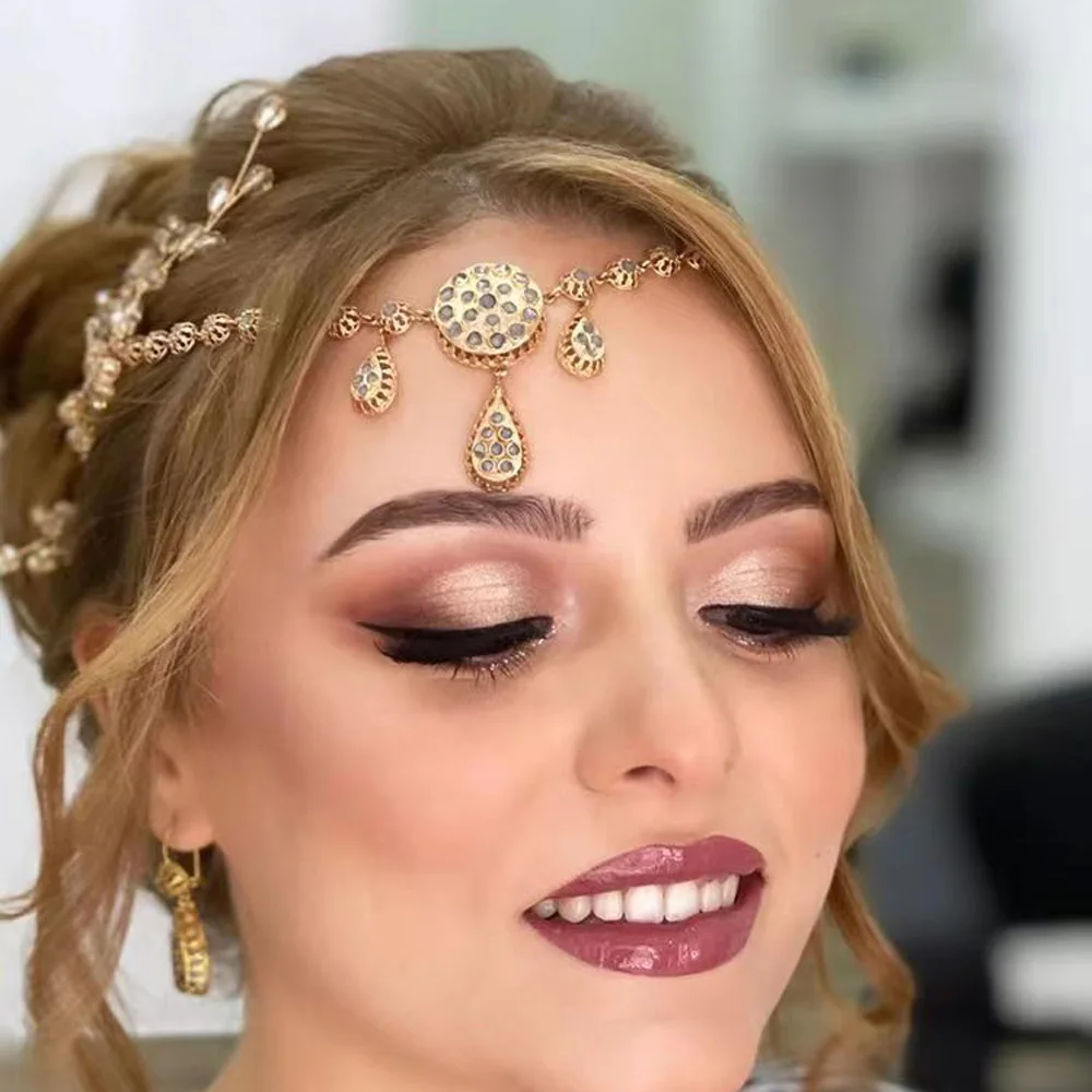 Sunspicems Gold Color Algeria Hair Chain Bride Wedding Jewelry Sets Crystal Head Chain for Women Forehead Chain Hair Jewelry
Sunspicems Gold Color Algeria Hair Chain Bride Wedding Jewelry Sets Crystal Head Chain for Women Forehead Chain Hair Jewelry