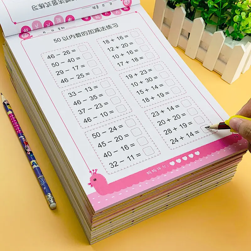 80 Pages A Book Children's Addition Subtraction Learning Math Handwriting Practice Numbers Kids Color Mathematics Exercise Books
80 Pages A Book Children's Addition Subtraction Learning Math Handwriting Practice Numbers Kids Color Mathematics Exercise Books
