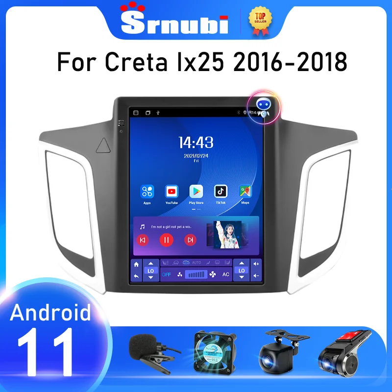 Srnubi for Tesla Style Android 11 Car Radio for Hyundai Creta Ix25 2016 - 2018 Multimedia Player Navigation GPS Stereo 2 Din DVD
Srnubi for Tesla Style Android 11 Car Radio for Hyundai Creta Ix25 2016 - 2018 Multimedia Player Navigation GPS Stereo 2 Din DVD