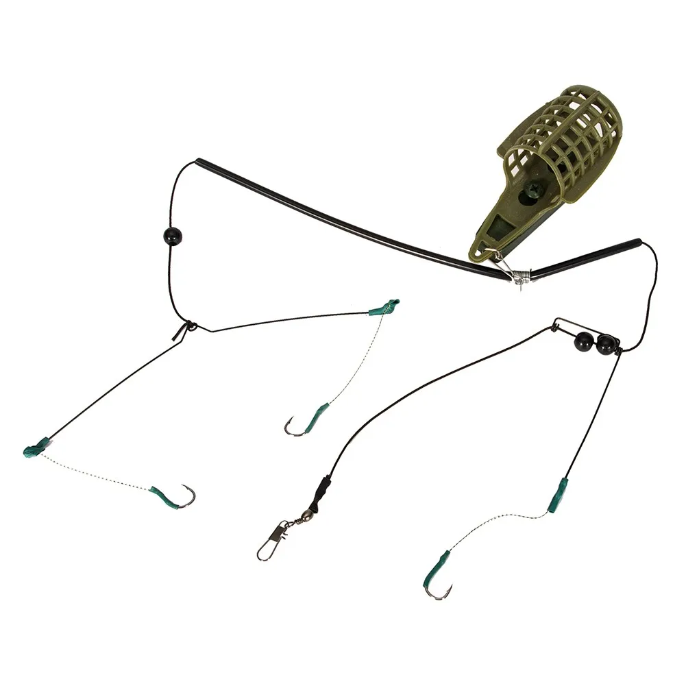 Carp Fishing Feeder Basket Baits Cage Hook Rig Set Lead Sinker Terminal Tackle With 3 Carbon Steel Hooks Sinker Anti- Booms
Carp Fishing Feeder Basket Baits Cage Hook Rig Set Lead Sinker Terminal Tackle With 3 Carbon Steel Hooks Sinker Anti- Booms