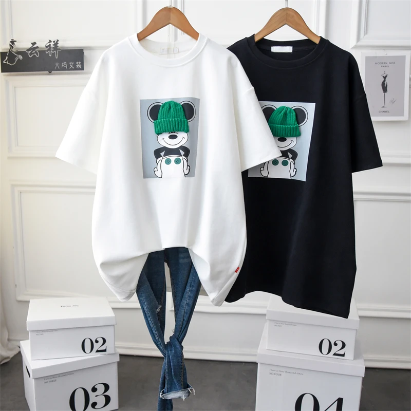 Women's Summer Mid-length Loose Short-sleeved T-shirt Cartoon Hat Knitted 3D Cartoon Woman Tshirts Fashion Tops 2022
Women's Summer Mid-length Loose Short-sleeved T-shirt Cartoon Hat Knitted 3D Cartoon Woman Tshirts Fashion Tops 2022