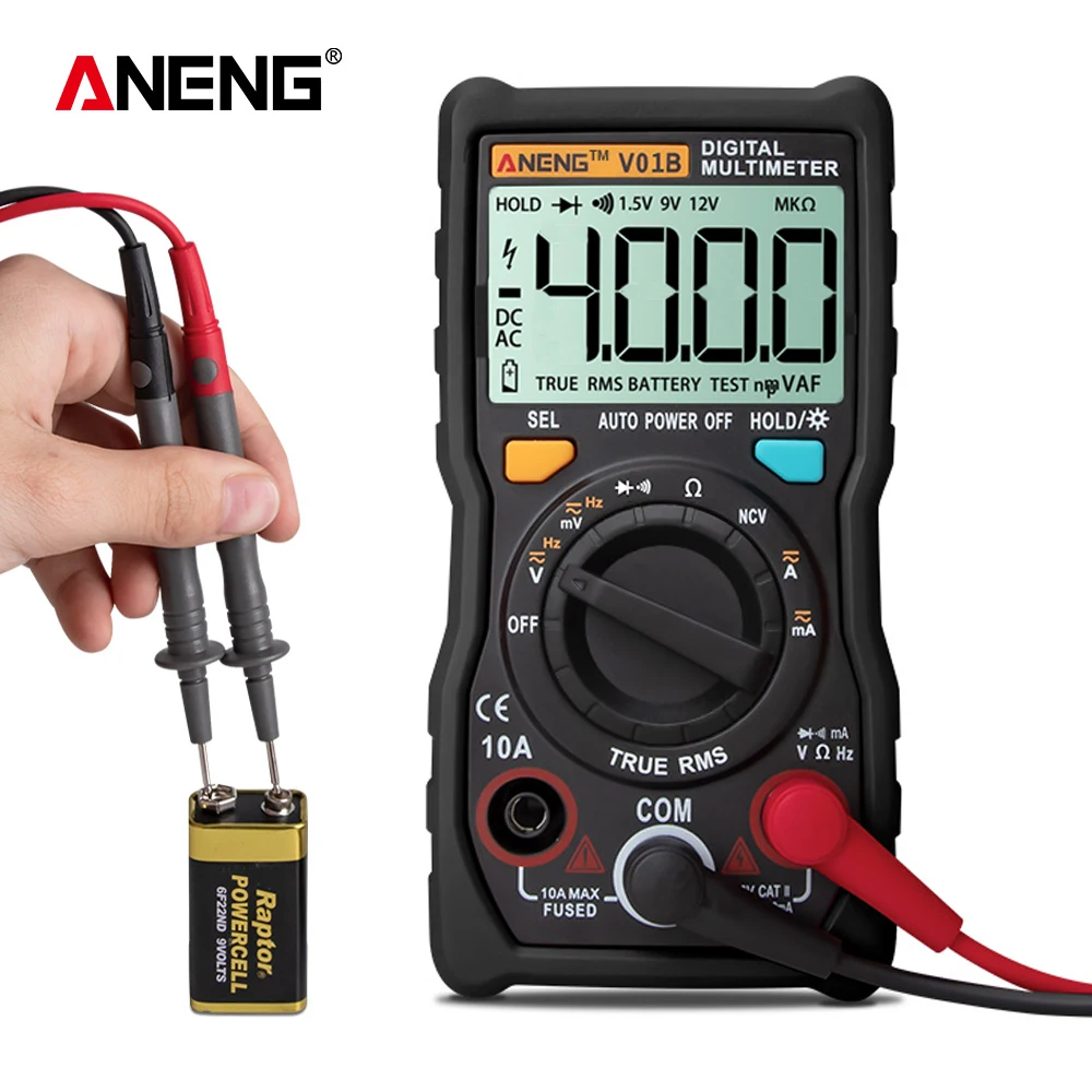 ANENG V01B 4000 Counts Digital Multimeter Comprobador Automotive Electrical Dmm Transistor Tester Capacitance Meter Test Point
ANENG V01B 4000 Counts Digital Multimeter Comprobador Automotive Electrical Dmm Transistor Tester Capacitance Meter Test Point