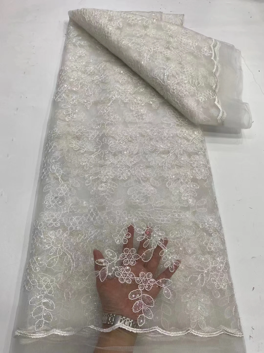 White Tulle Lace Fabric African Woman Net Embroidery Cord Sequin for Bridal Wedding Dress Guaranteed By The Yard Elegant SDPN161
White Tulle Lace Fabric African Woman Net Embroidery Cord Sequin for Bridal Wedding Dress Guaranteed By The Yard Elegant SDPN161