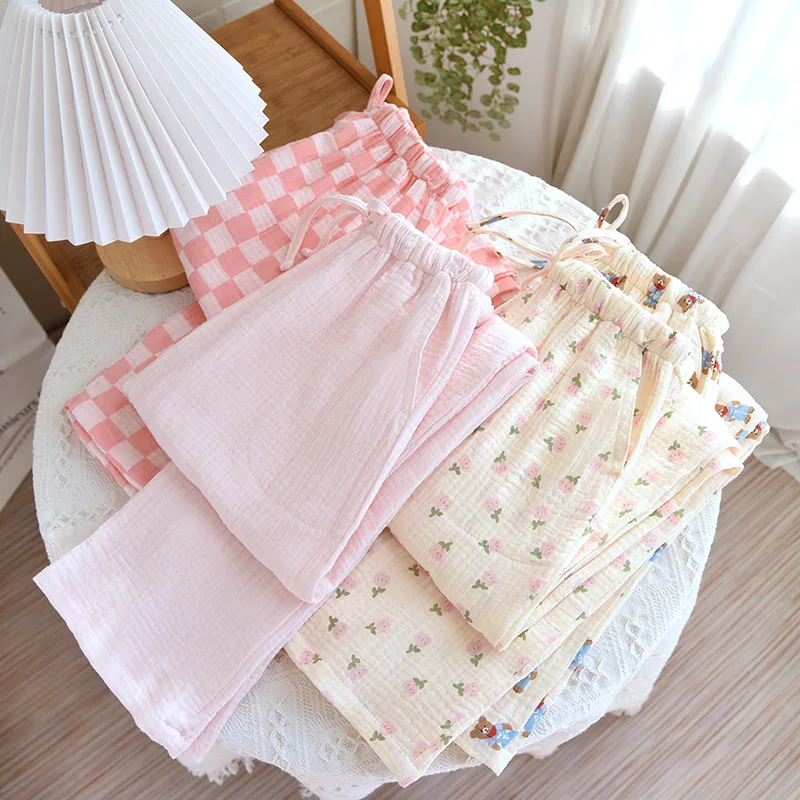 2023 Spring New Pajamas Pants for Women Crepe 100% Cotton Loose Casual Straight Trousers Home Clothes Checkerboard Sleep Pants
2023 Spring New Pajamas Pants for Women Crepe 100% Cotton Loose Casual Straight Trousers Home Clothes Checkerboard Sleep Pants