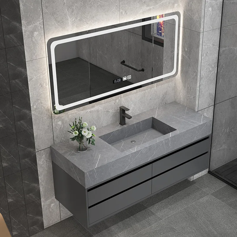 Household oak bathroom cabinet combination modern minimalist bathroom washbasin cabinet slate integrated wall bathroom cabinet
Household oak bathroom cabinet combination modern minimalist bathroom washbasin cabinet slate integrated wall bathroom cabinet