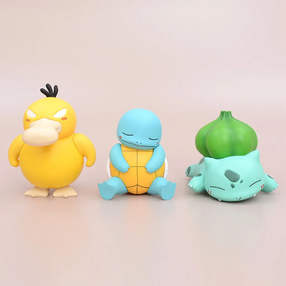 

Pokemon Bulbasaur Squirtle Psyduck Cartoon Movie Peripheral Toy Car Interior Decoration Christmas Present Anime Figure Toys Gift