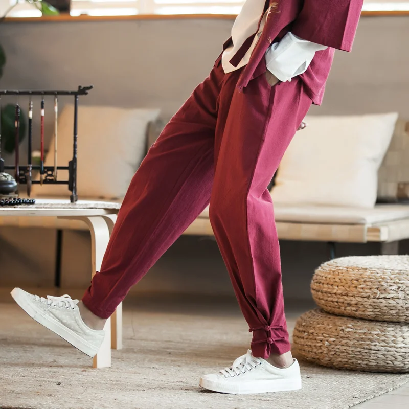2023 Spring New Chinese Style Tang Suit Casual Pants Mens Baggy Trend Light Thin Harem Pant Elastic Waist Bundle Foot Trousers
2023 Spring New Chinese Style Tang Suit Casual Pants Mens Baggy Trend Light Thin Harem Pant Elastic Waist Bundle Foot Trousers
