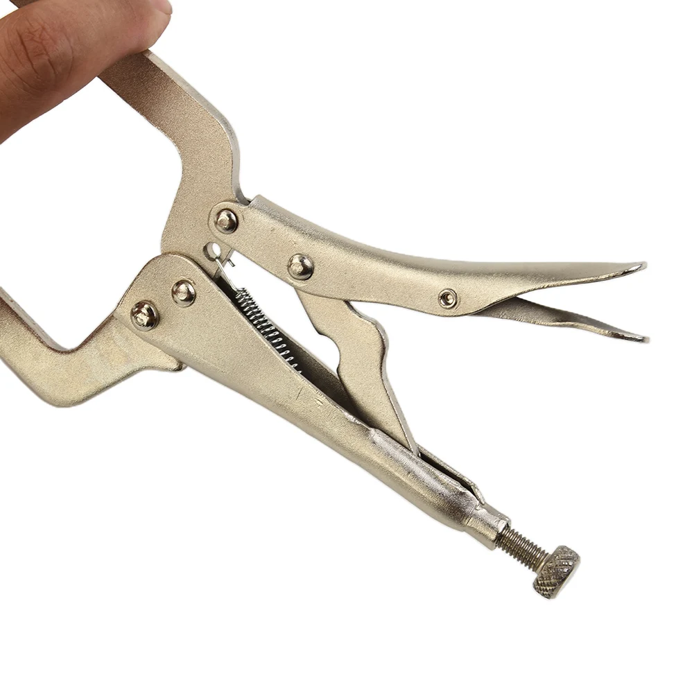 9 Inch Deep Carbon Steel C Type Welding Clamp Locking Pliers Round Wooden Locator Adjustable Swivel Pad Vise Jaw
9 Inch Deep Carbon Steel C Type Welding Clamp Locking Pliers Round Wooden Locator Adjustable Swivel Pad Vise Jaw