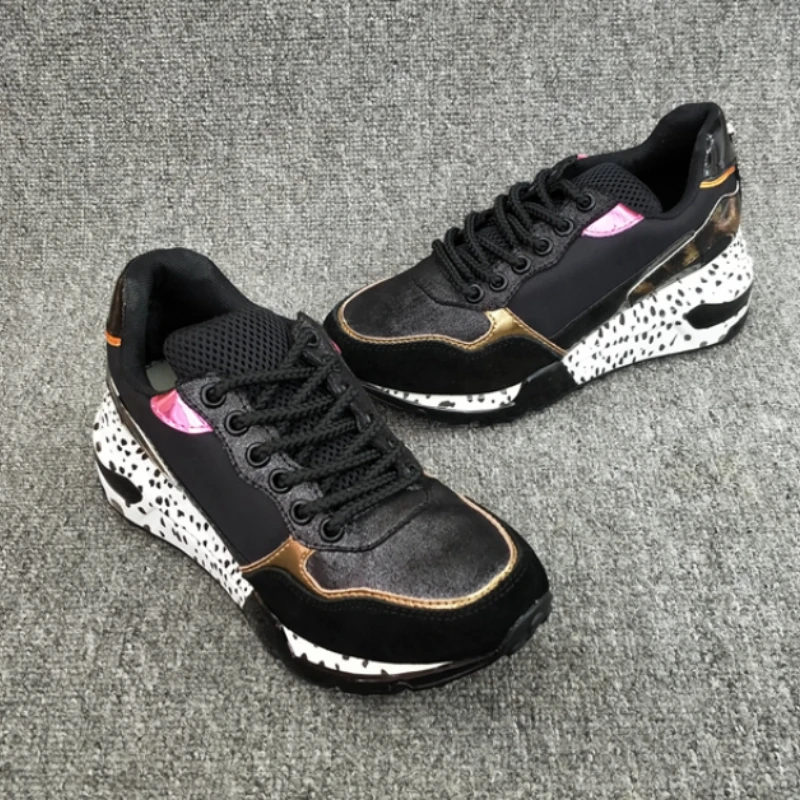 Platform Wedge Casual Sneakers Round Toe Lace-up Splicing Sport Shoes Trend Fashion Chic Point Free Shipping Luxury Sneakers
Platform Wedge Casual Sneakers Round Toe Lace-up Splicing Sport Shoes Trend Fashion Chic Point Free Shipping Luxury Sneakers