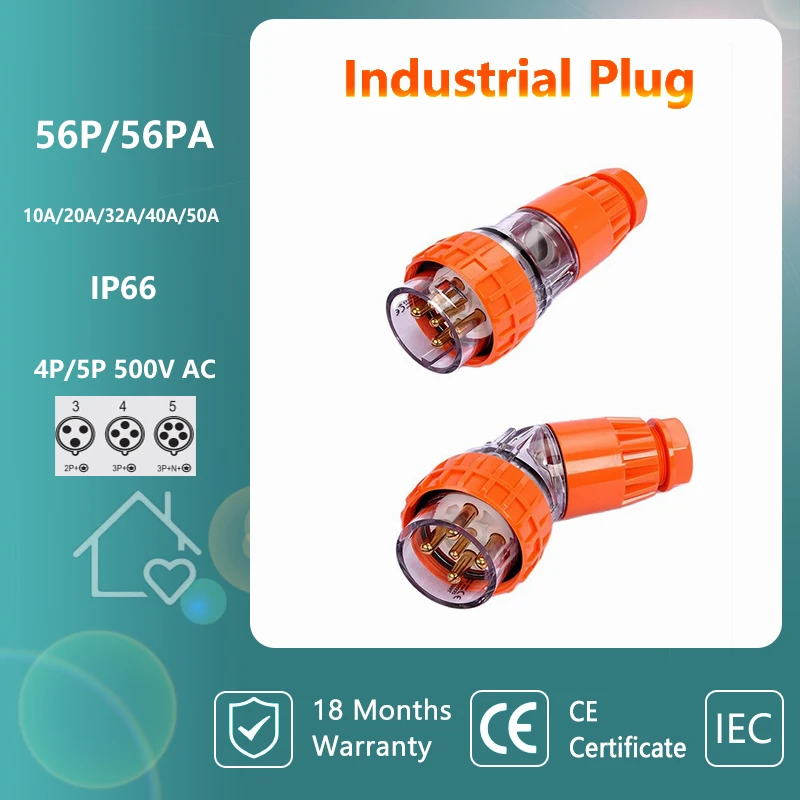 Outdoor Waterproof Electrical Plug Socket 5P 32A Rainstorm-proof Balcony Roof RV Park Construction Site IP66
Outdoor Waterproof Electrical Plug Socket 5P 32A Rainstorm-proof Balcony Roof RV Park Construction Site IP66