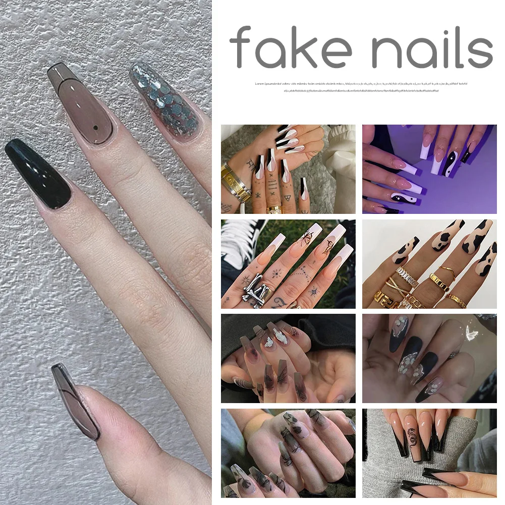24pcs Press On False Nails Kit Long Coffin Ballerina False Nail Tips Detachable Full Cover Fake Nails Manicure For Girls Women
24pcs Press On False Nails Kit Long Coffin Ballerina False Nail Tips Detachable Full Cover Fake Nails Manicure For Girls Women