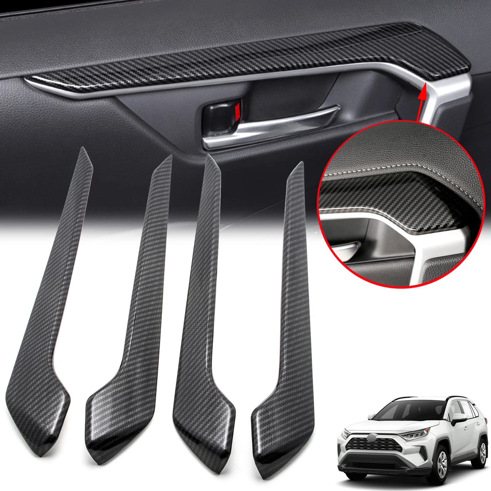 Стильная полоса из углеродного волокна для внутренней двери, планка для Toyota RAV4 2019-2021
Стильная полоса из углеродного волокна для внутренней двери, планка для Toyota RAV4 2019-2021