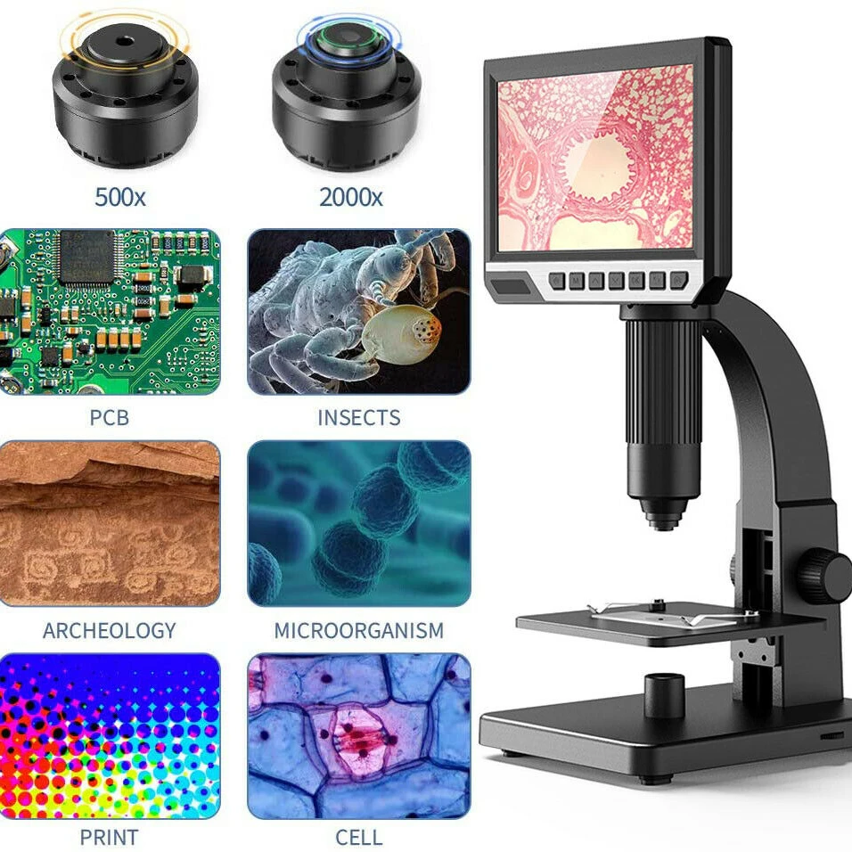 2000X Dual Lens IPS Screen Electronic Digital Microscope Cell Circuit Board Printing Observation Support Computer Viewing
2000X Dual Lens IPS Screen Electronic Digital Microscope Cell Circuit Board Printing Observation Support Computer Viewing