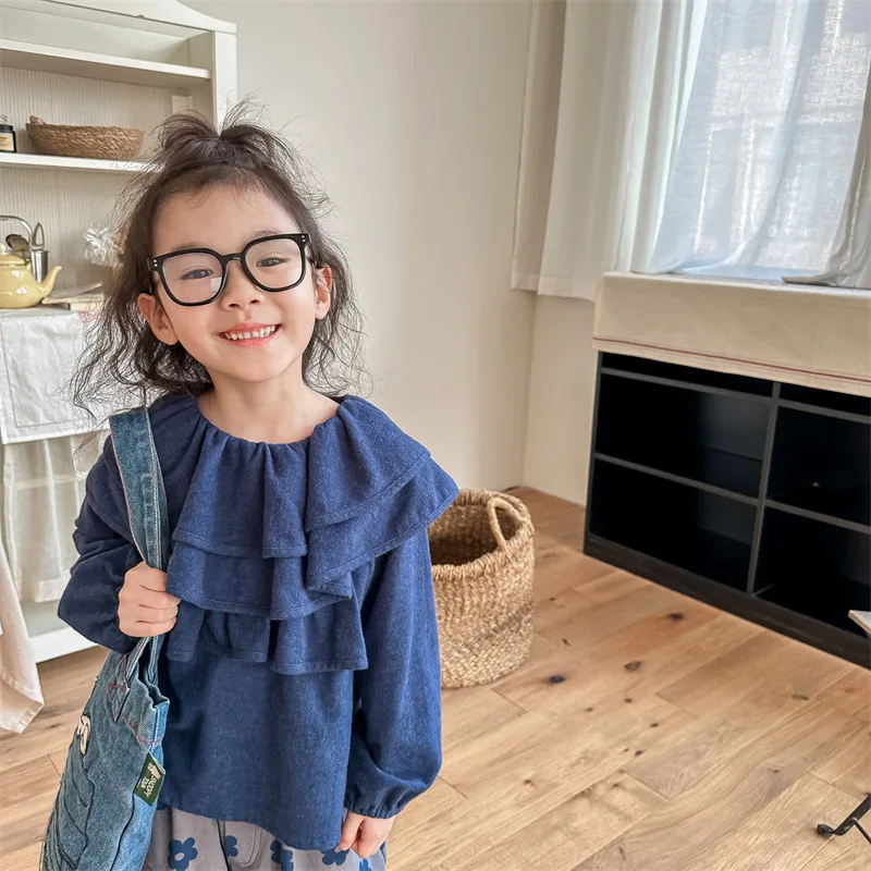 New Autumn Girl Baby Retro Lotus Collar Dolman Sleeve Shirt Children Cotton Loose Solid Simple Tops Kid Fashion Ruffle Blouses
New Autumn Girl Baby Retro Lotus Collar Dolman Sleeve Shirt Children Cotton Loose Solid Simple Tops Kid Fashion Ruffle Blouses