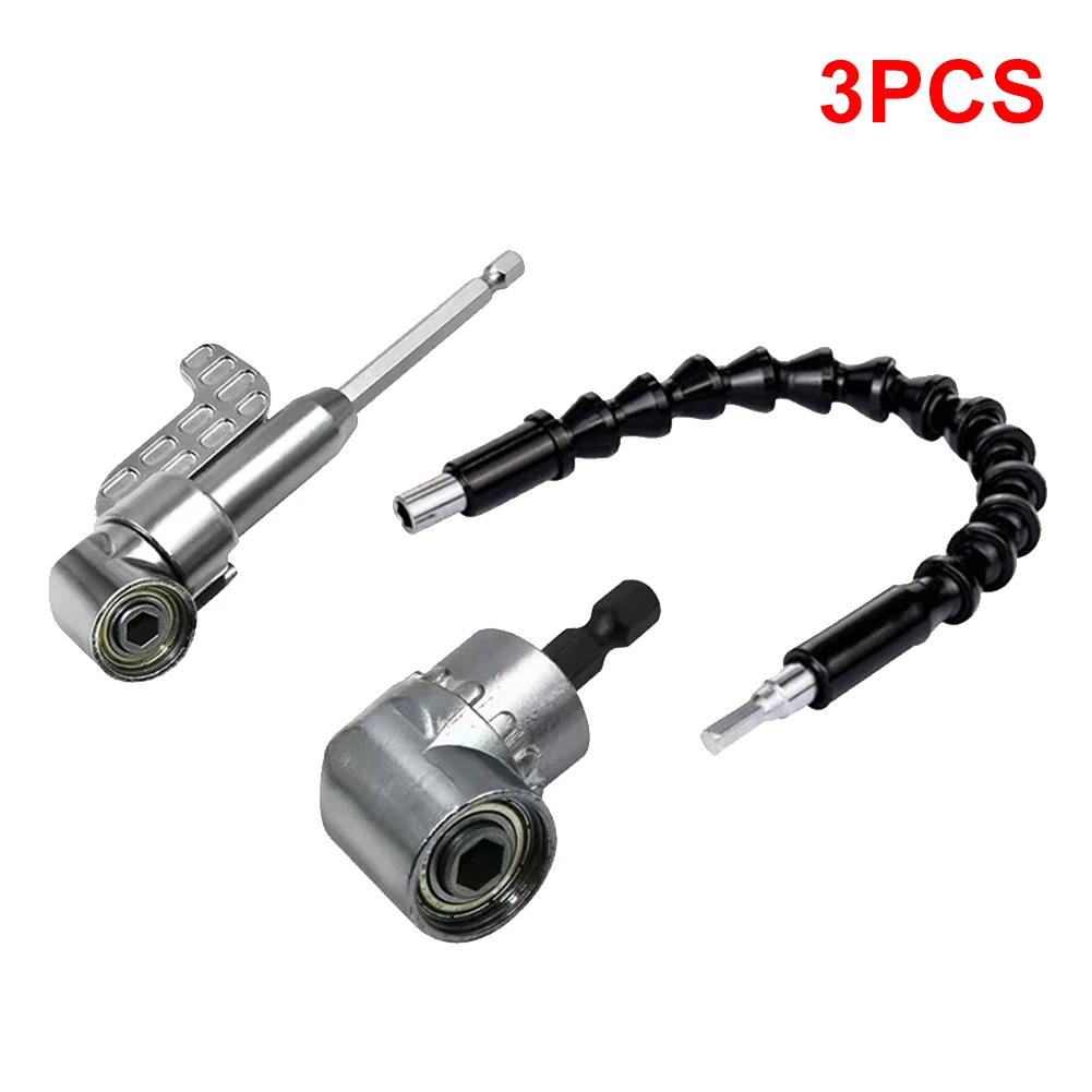 3Pcs 105 Degree Right Angle Drill Attachment and Flexible Angle Extension Bit Kit for Drill or Screwdriver Socket Adapter Tool
3Pcs 105 Degree Right Angle Drill Attachment and Flexible Angle Extension Bit Kit for Drill or Screwdriver Socket Adapter Tool