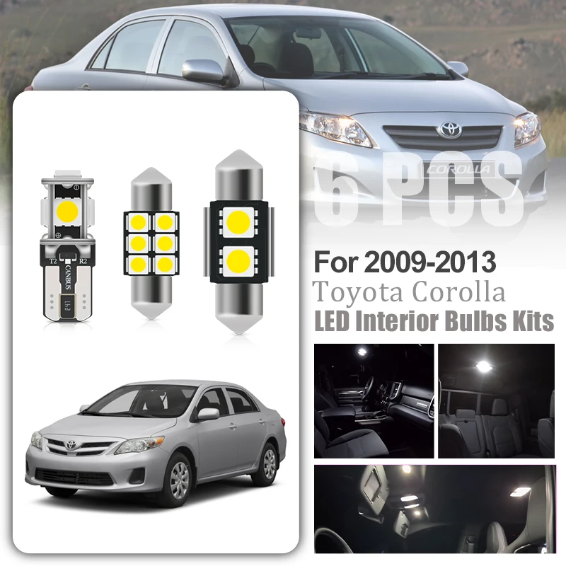 6Pieces White Interior Led Package Light Bulbs Kit For Toyota Corolla 2009-2013 Map Dome Trunk/Cargo Area License Plate Lights
6Pieces White Interior Led Package Light Bulbs Kit For Toyota Corolla 2009-2013 Map Dome Trunk/Cargo Area License Plate Lights