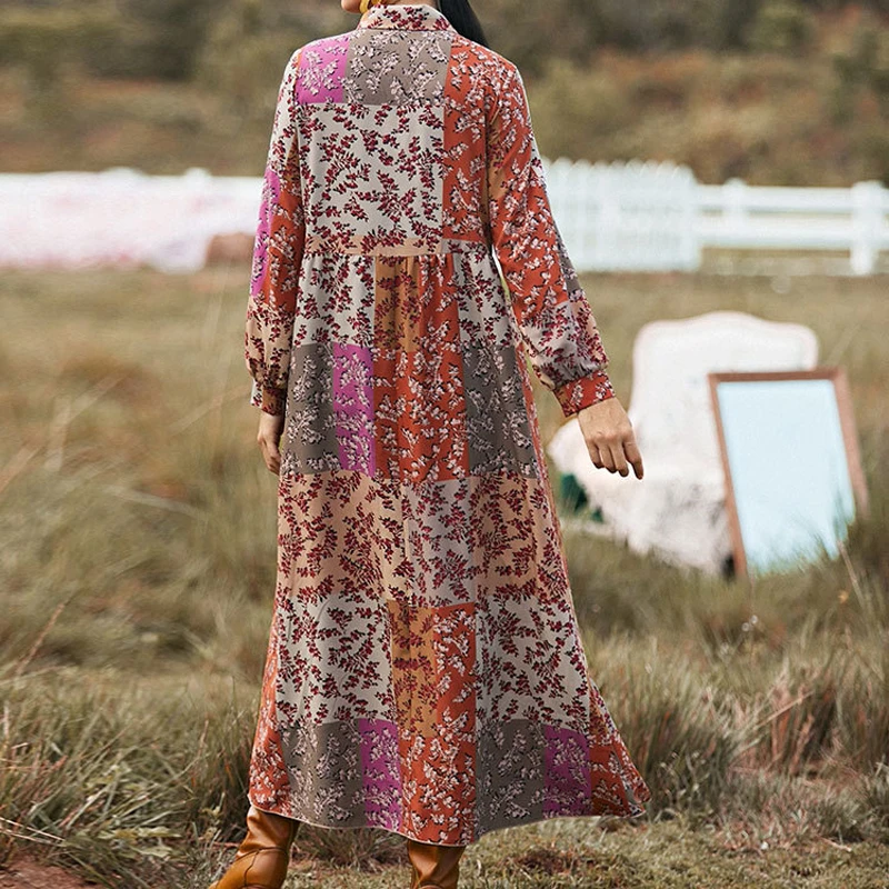Print summer woman dresses o neck High Waist Bohemian holiday dress for women Full Sleeves A Line long vestidos 2022
Print summer woman dresses o neck High Waist Bohemian holiday dress for women Full Sleeves A Line long vestidos 2022