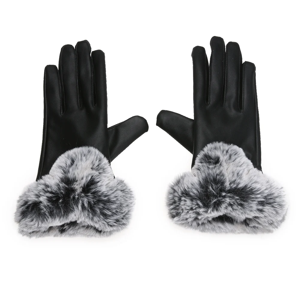 Winter PU Leather Mittens Lady Elegant Female Rabbit Touch Screen Lady Hair Gloves Women PU Leather Gloves
Winter PU Leather Mittens Lady Elegant Female Rabbit Touch Screen Lady Hair Gloves Women PU Leather Gloves