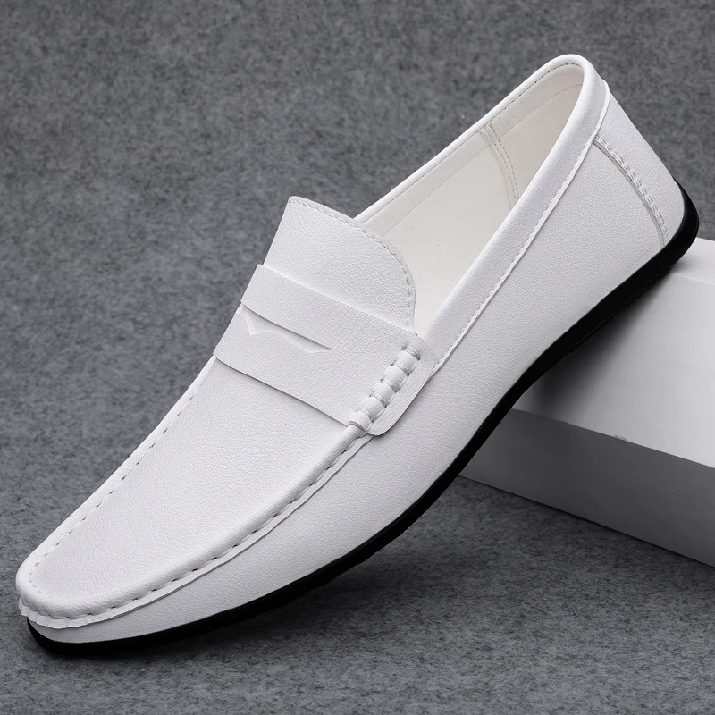 Spring Autumn Mens Casual Leather Loafers Men Loafer Shoes Mocasines Hombre Mocassini White Black Slip-On Big Size
Spring Autumn Mens Casual Leather Loafers Men Loafer Shoes Mocasines Hombre Mocassini White Black Slip-On Big Size