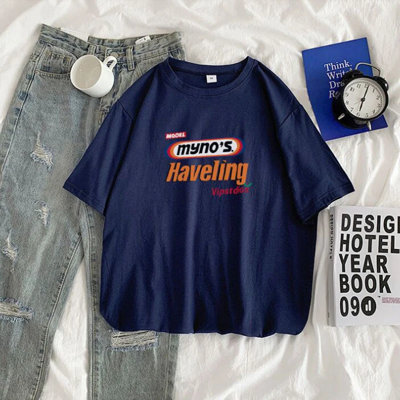 Women Short Sleeve T-shirts Letter Print Casual Korean Style Fashion Harajuku Loose O-neck Streetwear All-match Simple NS5103
Women Short Sleeve T-shirts Letter Print Casual Korean Style Fashion Harajuku Loose O-neck Streetwear All-match Simple NS5103
